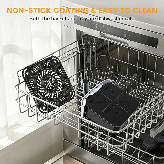 Sweetcrispy Air Fryer 4 Quart with Window, 1500W Digital Airfryer with 8 Presets, 60-Min Timer, Max 400°F, Auto Shut Off & Nonstick Dishwasher Safe Basket, Shake Reminder for Small Kitchen