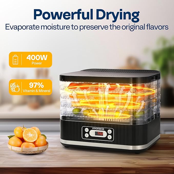 VIVOHOME Electric 5 Trays Food Dehydrator Machine with VIVOHOME 4.75 Quart Stand Mixer