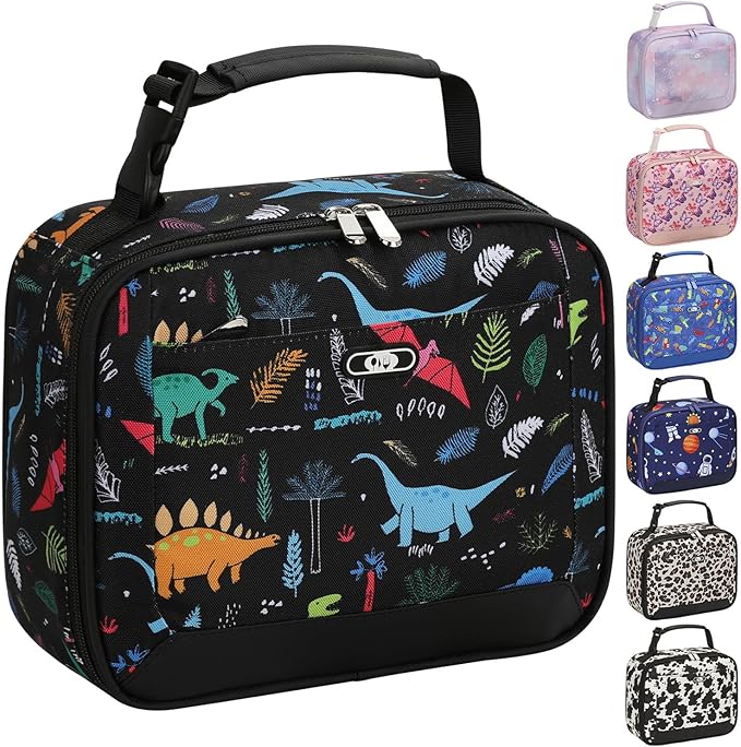 Lunch Box Kids Insulated Lunch Bag for Boys Girls Cute Reusable Lunch Tote Bag Waterproof Portable Thermal Lunch Box Kids for School Picnic Travel Dinosaur