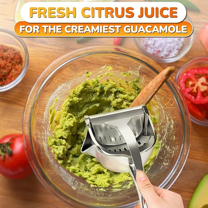 Aluminum Alloy Fresh Fruit Juice Extractor - Hand Juicer Squeezer, Non-Slip Ergonomic Grip, Easy to Use & Clean, 8.7" Length with 0.6L Capacity - Efficient Extraction of Citrus, and Other Fruits