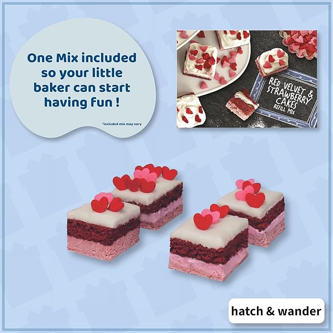 hatch & wander Kids Baking Set Bundle | Set of 3 hatch & wander Oven Pans | Oven | Oven Pan & Tool | Kids Apron & Chef Hat | 1 Mix (included mix may vary)