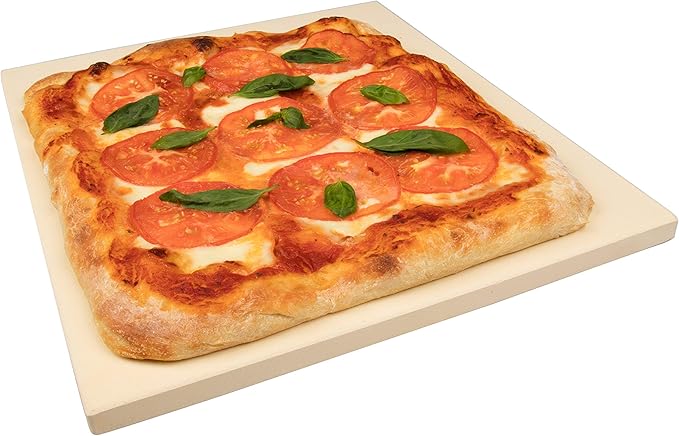 CucinaPro Pizza Stone for Oven, Grill or BBQ- 1/2" Extra Thick Cordierite Rectangular Baking Stone for Better Cooking- 15" x 12" Pan- Holds High Temp For Crispy Crust- Kitchen Tool Essential Must Have