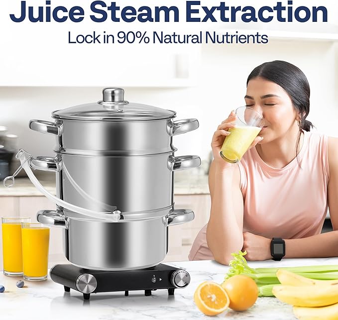 VIVOHOME Stainless Steel Juice Steamer Extractor 5 Qt with Tempered Glass Lid, VIVOHOME 6 in 1 Multifunctional Stand Mixer with 8.5 Quart Stainless Steel Bowl