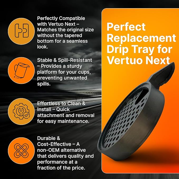 SplashNColor Replacement Drip Tray for Vertuo Next Coffee Machine, Compatible Non-OEM Coffee Maker Accessory – Ideal Coffee & Espresso Machine Parts & Accessories for Nespresso Series