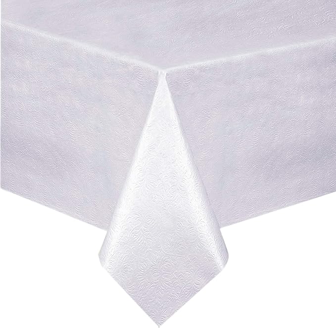 Home Bargains Plus Quilted Heavy Duty Table Pad Protector with Flannel Backing, Cut to Fit, Heat Resistant, Wipe Clean, Protects Table from Spills and Scratches, White, 52” x 120” Rectangle