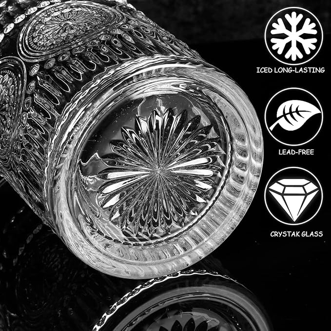 Gusnilo Cocktail Stirring Glasses for Whiskey Cocktail Mixing Glass 24oz Mixing Glass Mixing for Stirring Drinks,Old Fashioned Crystal Bar mixing Glass 710ml Cocktail Stirring Glasses 2PCS