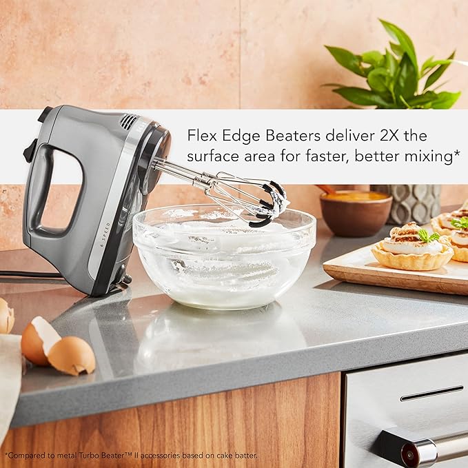 KitchenAid KMT2115SX Stainless Steel Toaster, Brushed Stainless Steel & 6 Speed Hand Mixer with Flex Edge Beaters - KHM6118