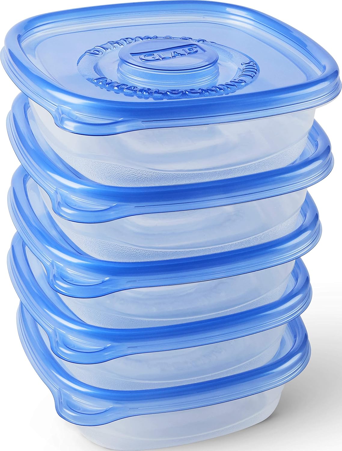 Glad GladWare Entrée Food Storage Containers, Medium Square - Meal Container Holds up to 25 Ounces of Food - Lock Tight Seal, 5 Count - 2 Pack