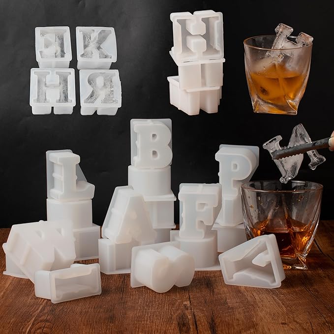 26 Pack A-Z Letter Resin Casting Molds - Silicone Mold for Candle Making & Home Decor
