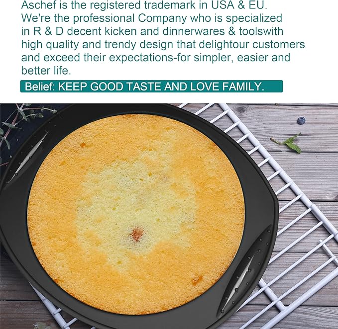 Aschef 9in1 Nonstick Silicone Baking Ring Cake Pan Cookie Sheet Molds Tray Heat Resistant Bakeware Tools Kit for Muffin Loaf Bread Pizza Cupcake Utensil