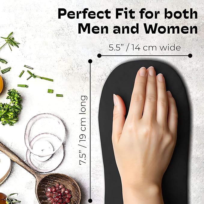 Big Red House - Silicone Mini Oven Mitts - Black Set of 2 - Heat Resistant to 536 F / 280 C Kitchen Gloves Professional Grade Pot Holders for Cooking Baking