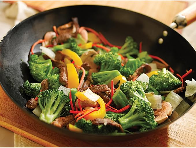 Helen's Asian Kitchen Wok, Non-Stick Xylan with Bamboo Handle, 12-Inches