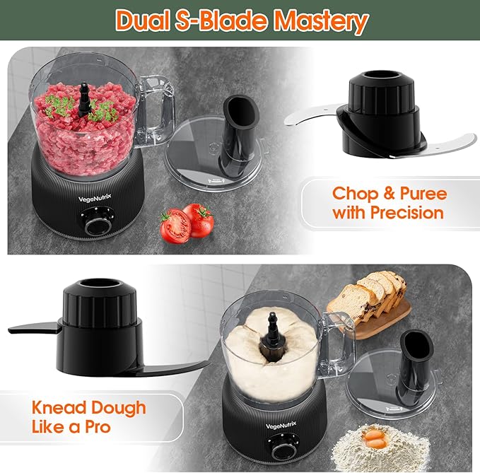Food Processor and Blender Combo, 88 oz Food Chopper for Meat, Vegetable and Dough, 70 oz 700W Glass Jar Blender with 2 Speeds and Pulse for Smoothie, Nutrient Extractions, and More