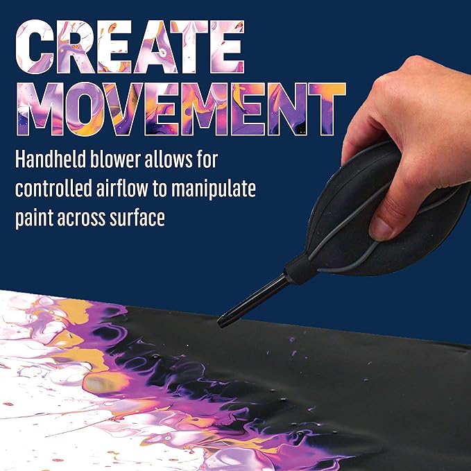 FolkArt Drizzle Blower and Splatter Set, Durable Tools Perfect for DIY Paint Pouring Arts and Crafts Projects, 50821