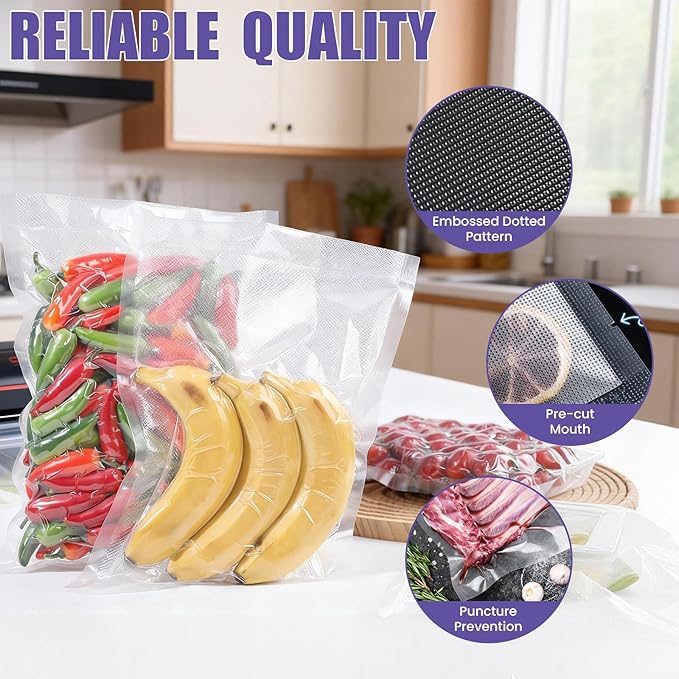 CAREGY Vacuum Sealer Bags 400 Pint 6" x 10" with BPA Free for Food Storage Meal Prep or Sous Vide