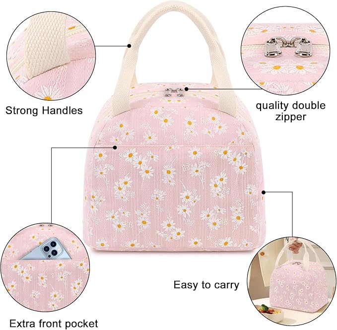 Bluboon Lunch Box for Women Cute Lunch Bag Reusable Insulated Lunch Bags Large Capacity Lunchbox Cooler for Work Picnic or Travel