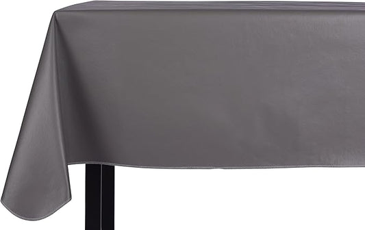 Yourtablecloth Heavy Duty Vinyl Rectangle or Square Tablecloth – 6 Gauge Heavy Duty Tablecloth – Flannel Backed – Wipeable Tablecloth with Vivid Colors & Many Sizes 52 x 52 Gray