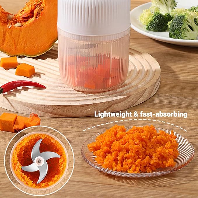 2026 New Electric Garlic Chopper, Mini Portable Veggie Chopper, Small Cordless Garlic Choppers Mincer, USB Rechargeable, 350ML Electric Mini Veggie Cutter for Onion, Garlic, Chili, Ginger (White*2)