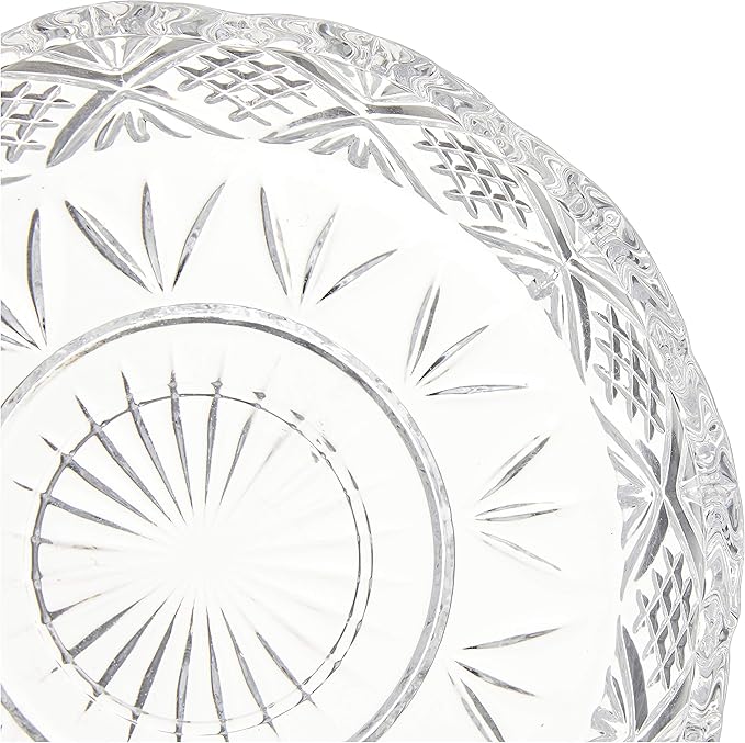 Godinger Crystal Appetizer Serving Platter for Parties Chips and Dip or Snacks Hosting Plate,Silver