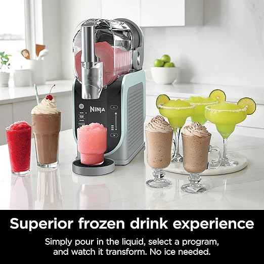 Ninja SLUSHi with RapidChill Technology, 96 oz. Frozen Drink & Slushie Machine, 5 Programs, Slush, Spiked Slush, Frappe, Milkshake, Frozen Juice, FS305CO + Two 16-oz Insulated Bubble Cups (Renewed)