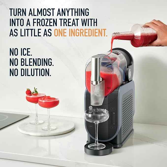 Ninja SLUSHi with RapidChill Technology, 88 oz. Frozen Drink & Slushie Machine, 5 Preset Programs, Margaritas, Frappés, and More, Premium Accents, Black, FS301