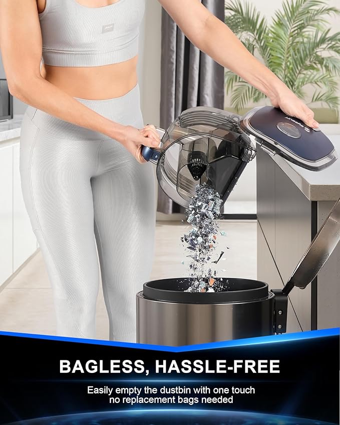 Bagless Canister Vacuum Cleaner,1600W Powerful High-Suction Bagless Canister Vac with 4.5QT Dust Cup,Pop-N-Go Brush,HEPA Filter,Dual Motors&4 Cleaning Tools,Perfect for Low-Pile Carpets&Hard Floors
