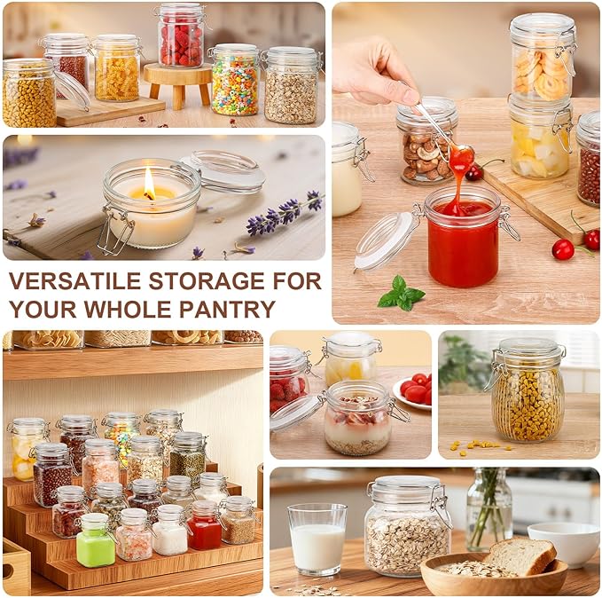 Spice Jars Set of 6, 4 oz Glass Spice Jars with Airtight Lids and Labels, Small Seasoning Jars for Spices, Herbs, Kitchen Spice Organizer