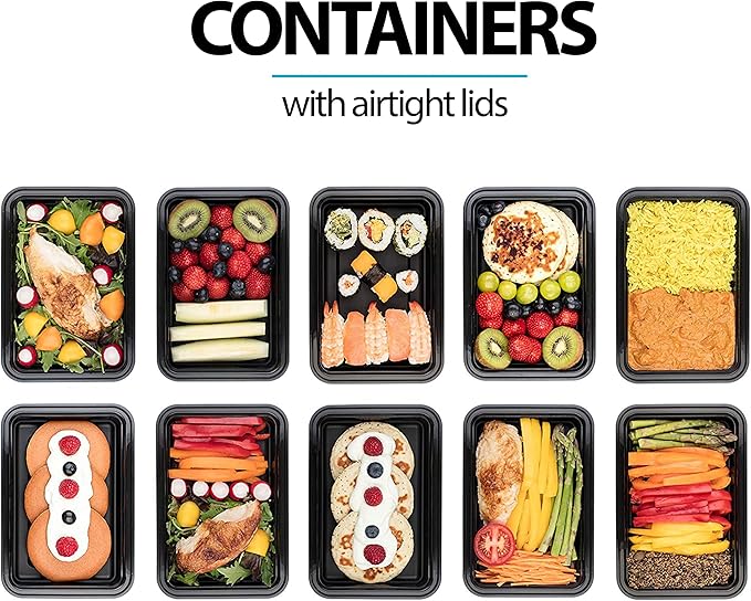 Igluu Meal Prep Containers Reusable (20 Pack) – Food Containers with Lids – Stackable, Microwave, Freezer & Dishwasher Safe – 28oz – 1 Compartment – BPA-Free