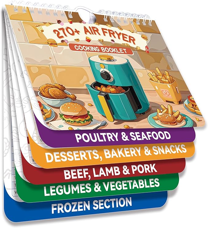 Air Fryer Cheat Sheet Magnets Cooking Guide Booklet, Air Fryer Cooking Guide Magnetic, Air Fryer Accessories