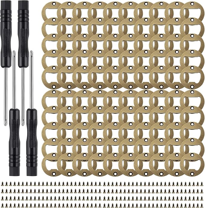 100 Set DIY Stainless Steel Metal Bottle Opener Insert Kits Bronze Resin (Bronze)