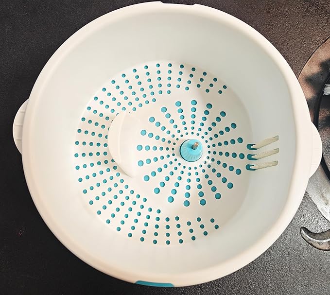 Manual Fruit and Vegetable Washer Cleaner 5L Capacity,with Spinner Brush, 30CM Fruit Washing Bowl with Strainer for Delicate Produce Strawberries, Berry, Grapes,Veggies,Potatoes,Ginger,Mushroom,Etc