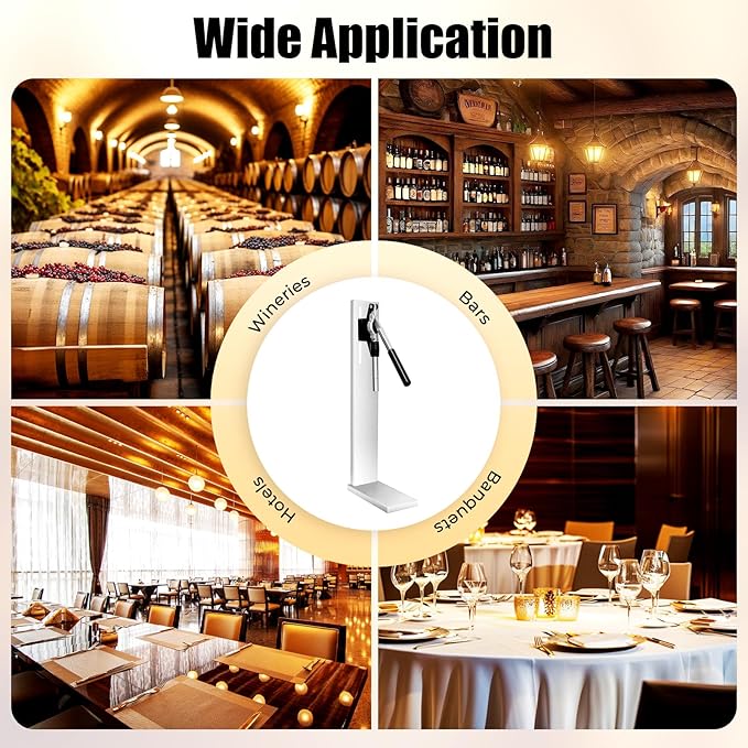Wine Bottle Corker Press, Stainless Steel Manual Corker Cork, Bottle Capper for Bottling, Wine Bottle Inserting Stopper Tool with 2 Pom Heads for Wineries, Bars, and Restaurants