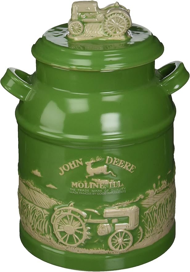 M. CORNELL IMPORTERS 6934 John Deere Milk Can Cookie Jar