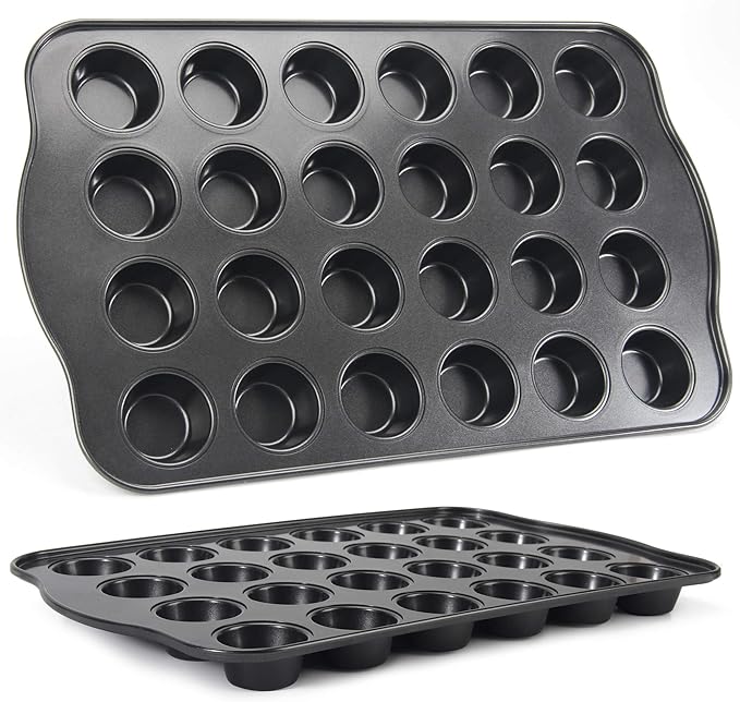 Cupcake Pan Nonstick 2 Pack (Grey, Mini 24 cup)