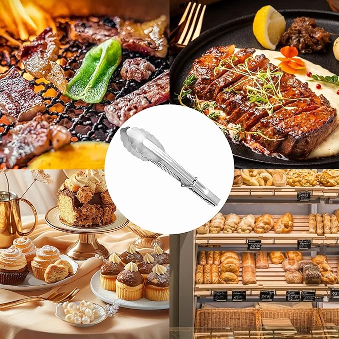 Tongs for Cooking,Mini Tongs Small for Serving Food,4 PCS of 7 Inches
