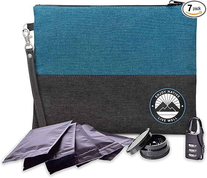 Enjoy Native Smell Proof Bag with Lock 11" x 9", Smell Proof Container, Dog Tested Odor resistant Bags, Best Zipper odor sealing pouch for Herbs, Coffee & Travel Medicine, Scent resistent Containers