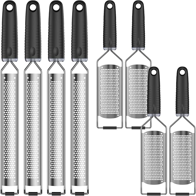 8Pcs Stainless Steel Grater for Different Food Grater with Non-Slip Handle for Vegetables Cheese Shredder and Lemon