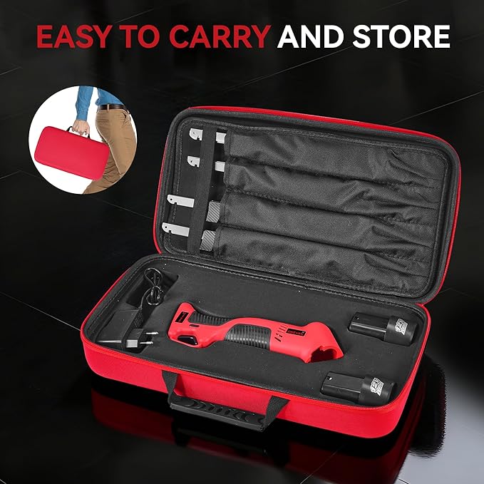 12V Cordless Electric Fillet Knife, 4 Ti-Nitride Coated Non-Stick Blades, Cordless Fillet Knife with 2PCS Rechargeable Battery Packs, 1 Quick Battery Charger, and 1 Storage Carry Case for Fishing, Filleting, Outdoors