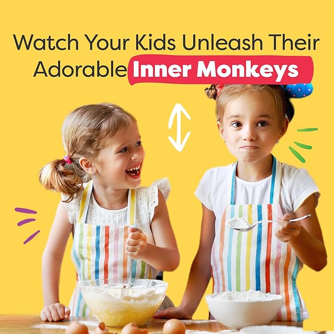 Baketivity Rainbow Bagel & Monkey Banana Bread Baking Kit Bundle – DIY Kids Cooking Set with Pre-Measured Kosher Ingredients, Illustrated Recipes, Video Guides & STEM Activities – Ages 6-12+