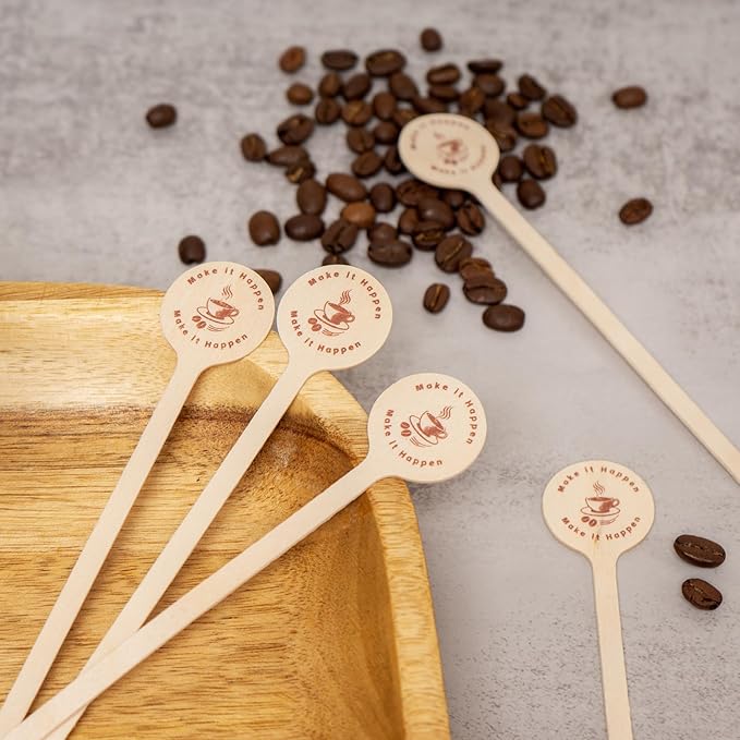 Coffee Stir Sticks 100 Pack – Wooden Coffee Stirrers (5.9”) Eco-Friendly Disposable Stir Sticks for Coffee, Tea, Bar, Office