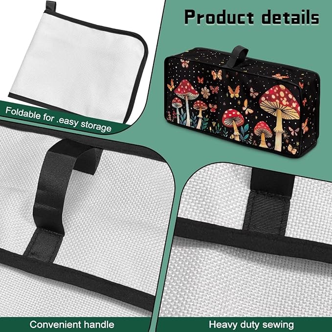 Toaster Cover 2 Slice Butterfly Mushroom 2 Slice Slim Toaster Cover, Heat- Resistant Water Resistant Folding Small Appliance Covers for Women