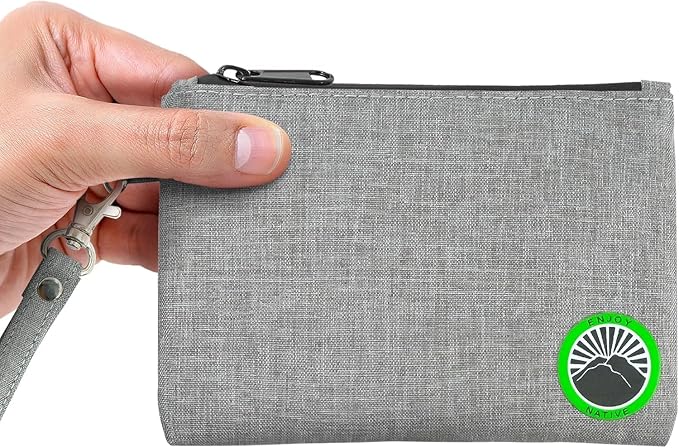 Enjoy Native Small Smell Proof Bag 6" x 4", Odor Resistant, Airtight, Water Resistant, Secure Zipper, Perfect Portable Size, Unisex, Gray, Storage Bag