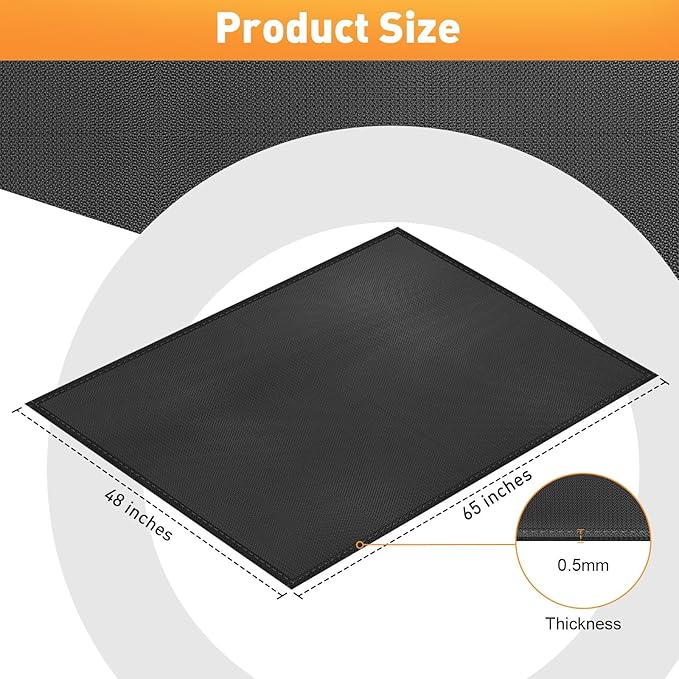 kanhiro Large 65 x 48 inches Under Grill Mat for Outdoor Grill, Indoor Fireplace/Fire Pit Mat, Double-Sided Fireproof Grill Pad, Oil-Proof Waterproof BBQ Protector for Decks and Patios