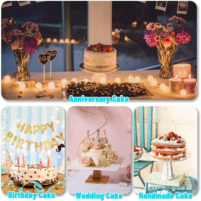 P&P CHEF 8 Inch Cake Pans Set, Round Baking Pan Stainless Steel Layer Birthday Wedding Cake Oven Pans, Non Toxic & Heavy Duty, Deep Side & Mirror Finish, Dishwasher Safe, (1Pc)