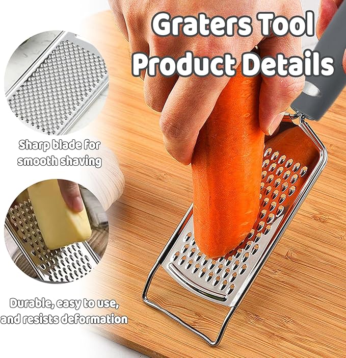Lemon Zester Stainless Steel Cheese Garlic Grater Tool with Handle for Kitchen with Handle