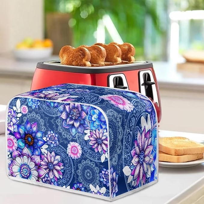 Bright Blossoms Toaster and Blender Cover Set Boho Mandala Floral Small Appliance Cover Kitchen Accessories Size M