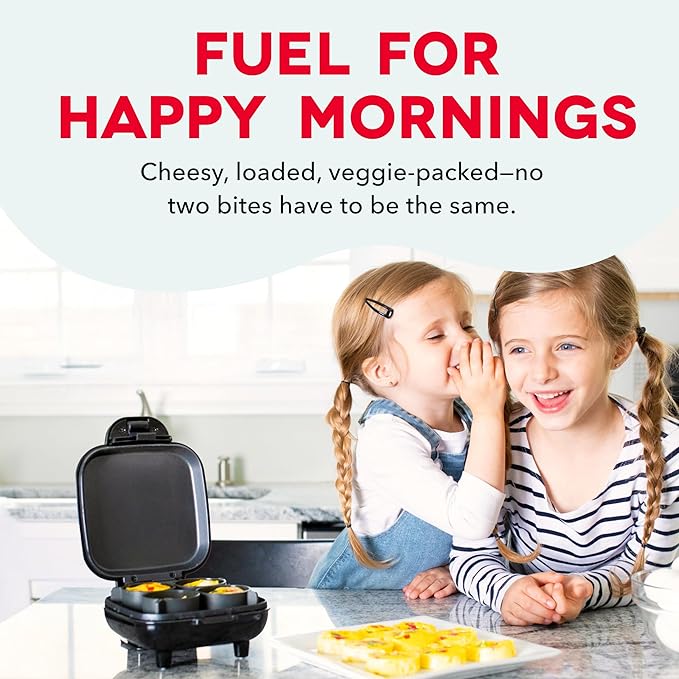 Dash Deluxe Egg Bite Maker - Electric Egg Bite Maker for Healthy Protein Snacks - Quick Cleanup, Space-Saving Design & Non-Slip Feet - 4 Servings, Aqua