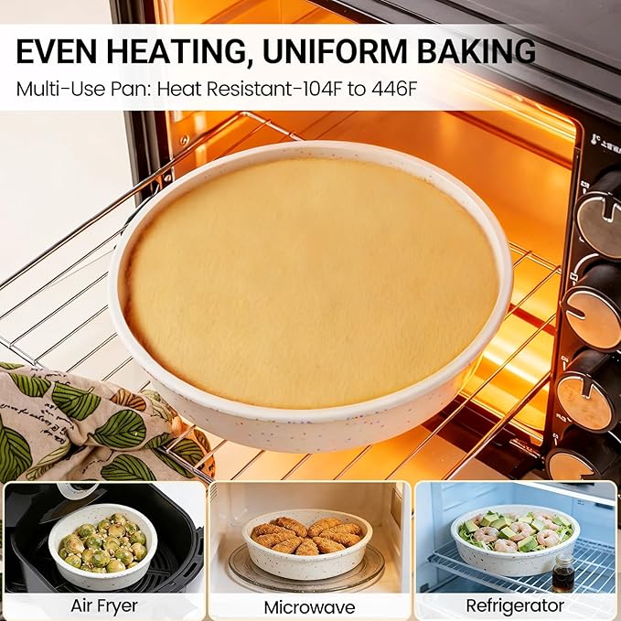 SJ 6 Inch Silicone Round Cake Pan with Metal Reinforced Frame 1Pack, Nonstick Silicone Cake Mold for Baking Suitable for Making Layers, Cheese & Chocolate Cakes