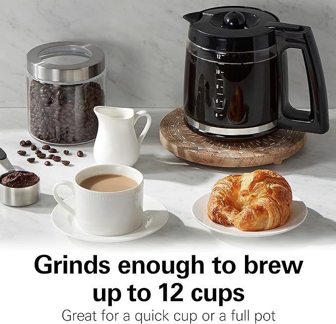 Hamilton Beach Fresh Grind Electric Coffee Grinder for Beans,Spices and More,Stainless Steel Blades,Removable Chamber,Makes up to 12 Cups,White,(Pack of 2)