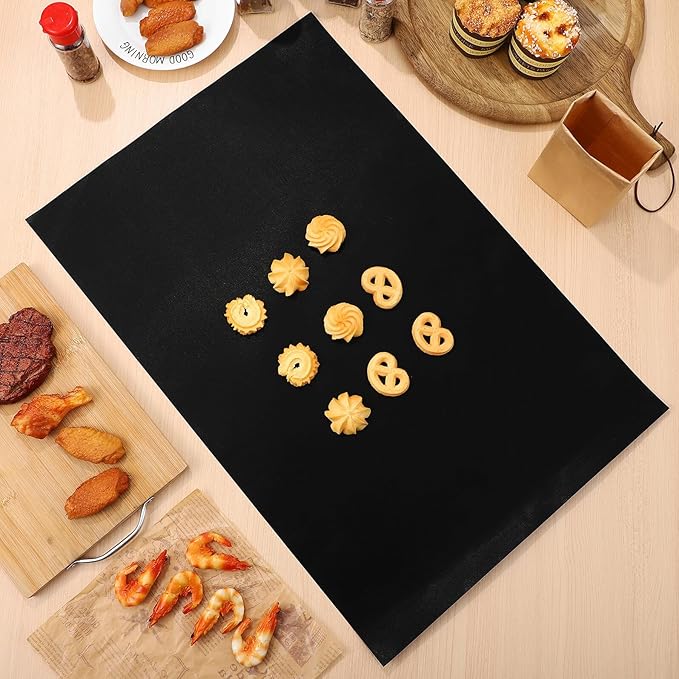 9pcs Non-stick Oven Liners Grill Baking Mats 60x40cm Heat Resistant Reusable Roaster Liners for Air Fryer and Oven Bottom Protection